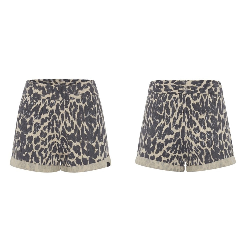 One Teaspoon NWT Jungle Animal New Mexico Knit Shorts Leopard  Print Size Medium
